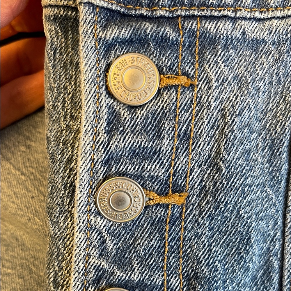 Medium Wash Button Fly Denim - Picture 6 of 7